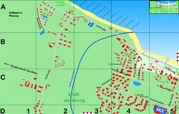 Detailkarte Ostseebad Boltenhagen mit Übersichtskarten